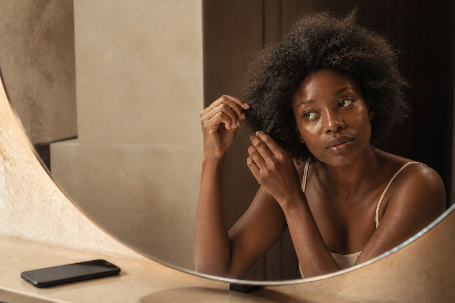 Point de départ capillaire, cheveux plus secs